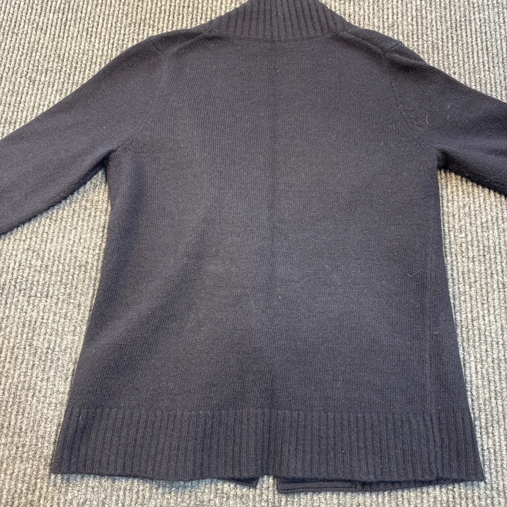 J. Crew Navy Cashmere Blend Cardigan Shawl Collar Sweater Cozy Warm Size Small